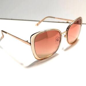 Foster Grant EW1218 Women's Sunglasses Clear Tan & Pink Gradient Cat Eye Lenses